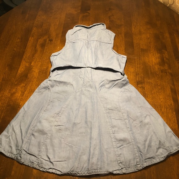 Chambray Shirt Dress Sleeveless Tie Waist Small - Picture 5 of 5